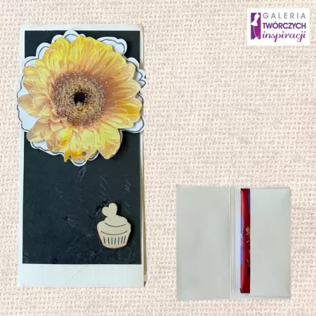 Opakowanie na czekoladę „Żółta Gerbera” - 8,5 na 17 cm